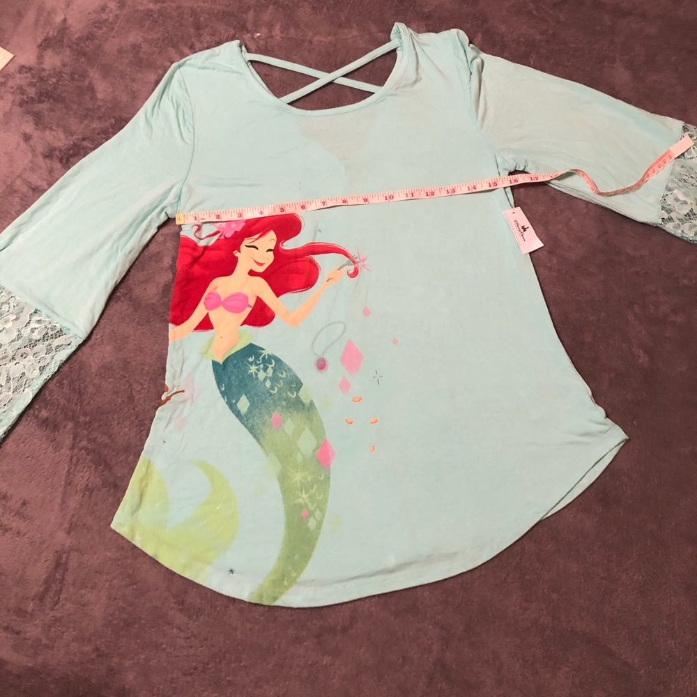 The Little Mermaid 🧜‍♀️ Lacy Sleeve Top - Size S - Picture 5 of 8